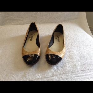 Chanel Women's Flats Shoes CC Size 36.5 Authenic